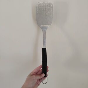 Weber Stainless Steel Spatula for BBQ with Black Handle and hanging hook